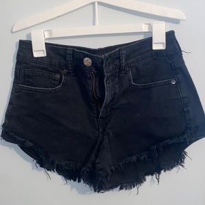 Black jean shorts
